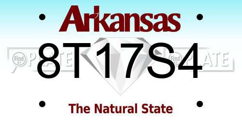 8T17S4 Arkansas License Plate
