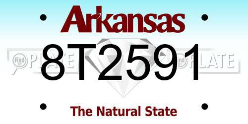 8T2591 Arkansas License Plate
