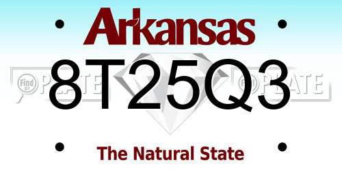 8T25Q3 Arkansas License Plate