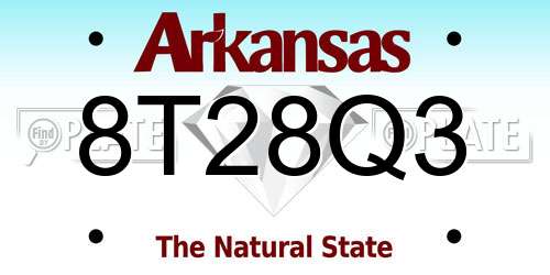 8T28Q3 Arkansas License Plate
