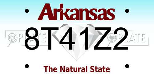 8T41Z2 Arkansas License Plate
