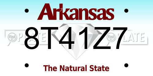 8T41Z7 Arkansas License Plate