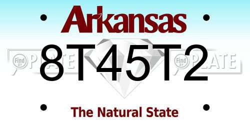 8T45T2 Arkansas License Plate