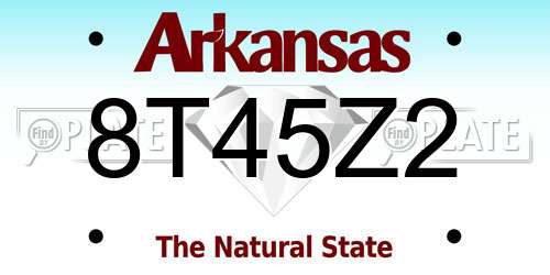 8T45Z2 Arkansas License Plate