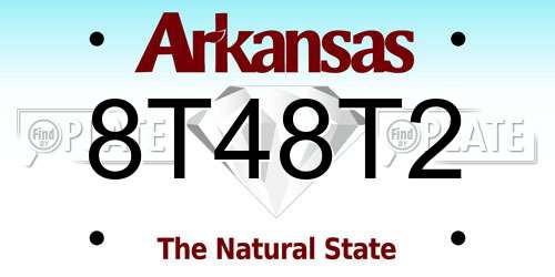 8T48T2 Arkansas License Plate