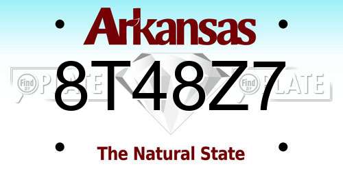 8T48Z7 Arkansas License Plate