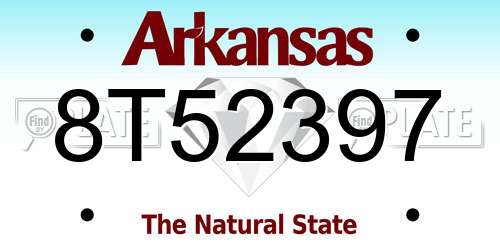 8T52397 Arkansas License Plate