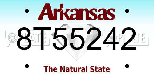8T55242 Arkansas License Plate