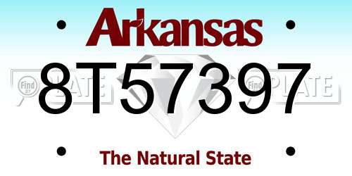 8T57397 Arkansas License Plate