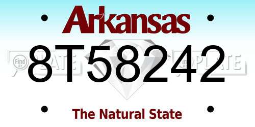 8T58242 Arkansas License Plate
