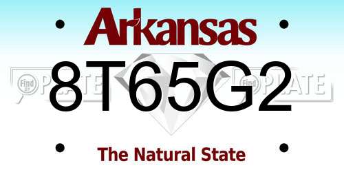 8T65G2 Arkansas License Plate
