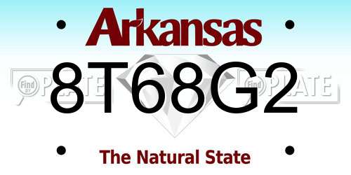 8T68G2 Arkansas License Plate