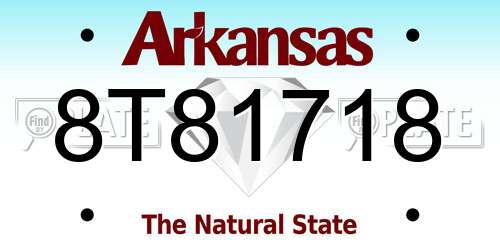 8T81718 Arkansas License Plate