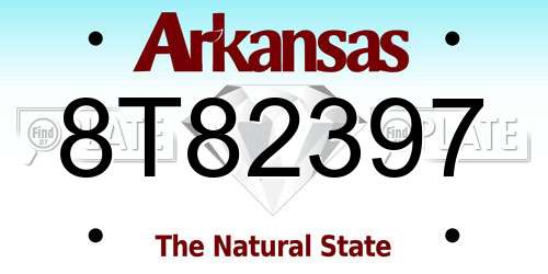 8T82397 Arkansas License Plate