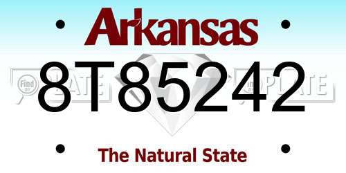 8T85242 Arkansas License Plate