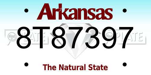 8T87397 Arkansas License Plate