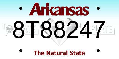 8T88247 Arkansas License Plate