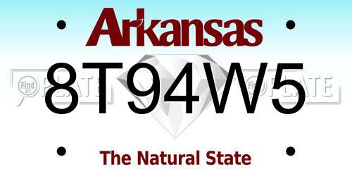 8T94W5 Arkansas License Plate