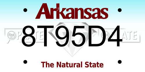 8T95D4 Arkansas License Plate