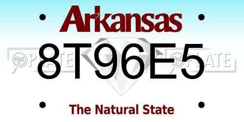 8T96E5 Arkansas License Plate