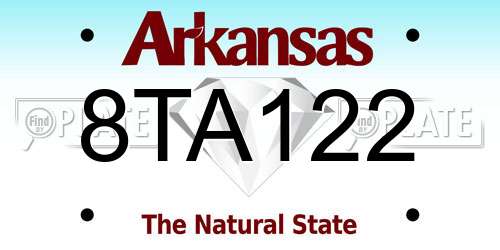 8TA122 Arkansas License Plate
