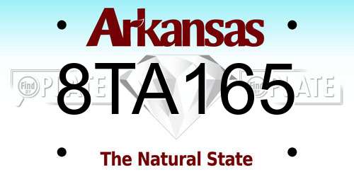 8TA165 Arkansas License Plate