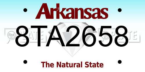 8TA2658 Arkansas License Plate