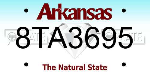 8TA3695 Arkansas License Plate