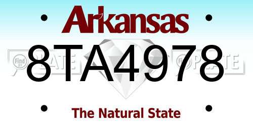 8TA4978 Arkansas License Plate