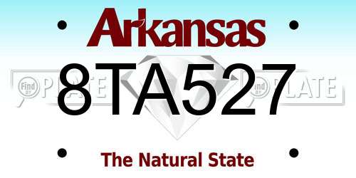 8TA527 Arkansas License Plate