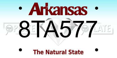 8TA577 Arkansas License Plate