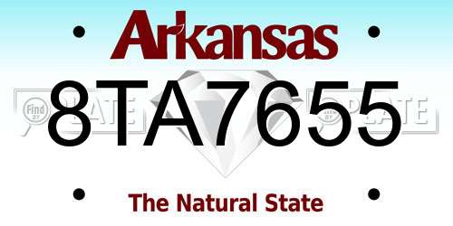8TA7655 Arkansas License Plate
