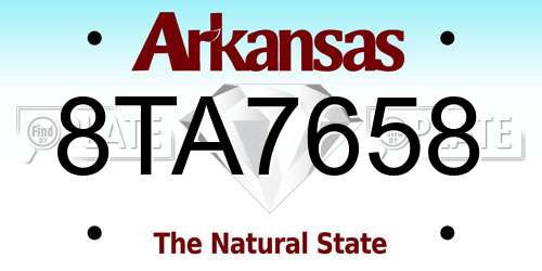 8TA7658 Arkansas License Plate