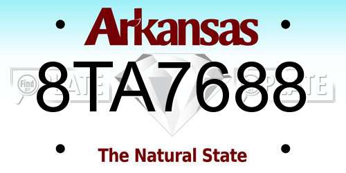 8TA7688 Arkansas License Plate