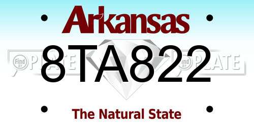 8TA822 Arkansas License Plate