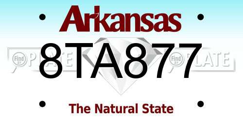 8TA877 Arkansas License Plate