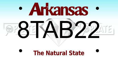 8TAB22 Arkansas License Plate