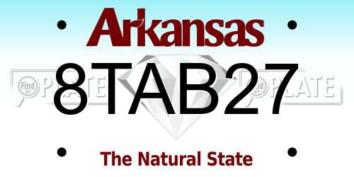 8TAB27 Arkansas License Plate