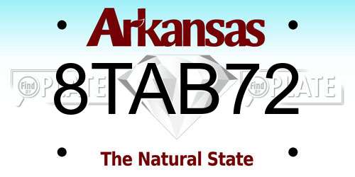 8TAB72 Arkansas License Plate