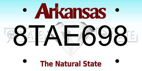8TAE698 Arkansas License Plate