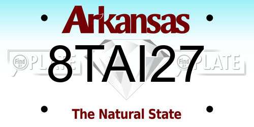 8TAI27 Arkansas License Plate