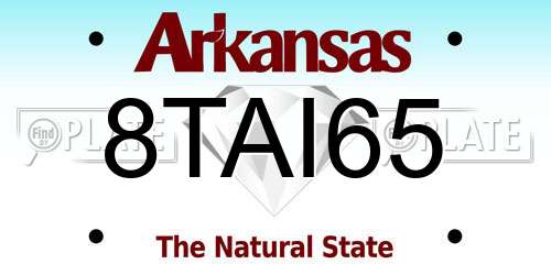 8TAI65 Arkansas License Plate