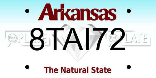 8TAI72 Arkansas License Plate