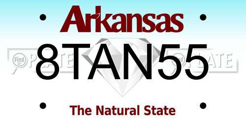 8TAN55 Arkansas License Plate