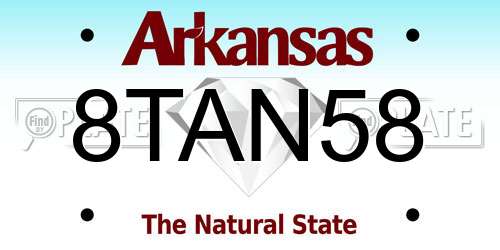 8TAN58 Arkansas License Plate