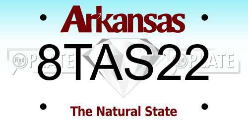 8TAS22 Arkansas License Plate
