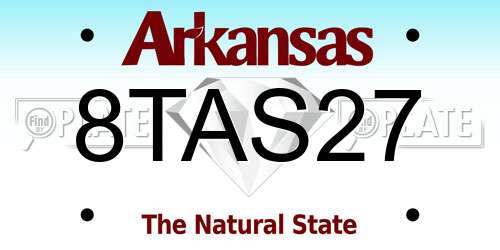8TAS27 Arkansas License Plate