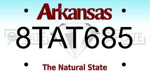8TAT685 Arkansas License Plate