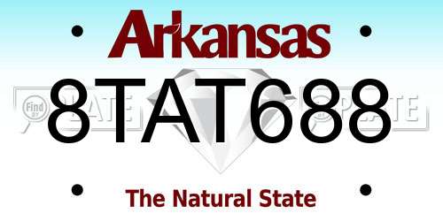 8TAT688 Arkansas License Plate