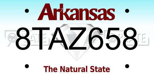 8TAZ658 Arkansas License Plate